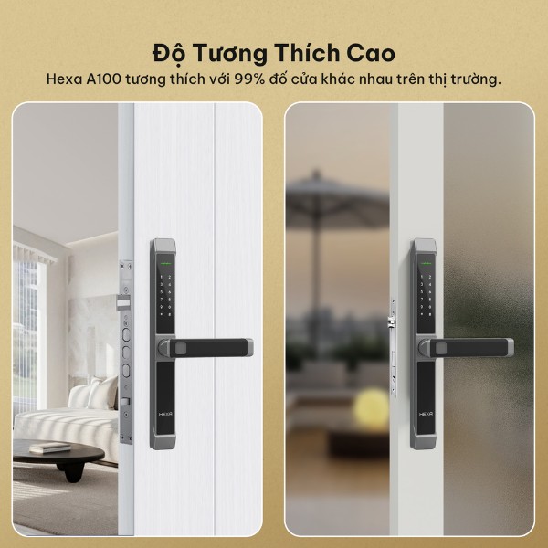 Khóa vân tay Hexa A100 cho cửa nhôm