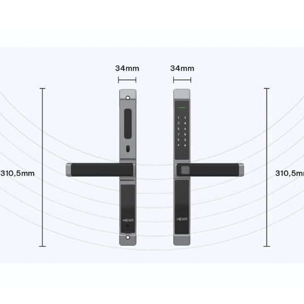 Khóa vân tay Hexa A100 cho cửa nhôm