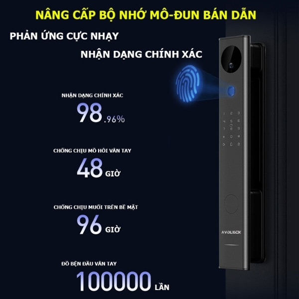 Khóa cửa vân tay Avolock AL 84FRVT Face 3D