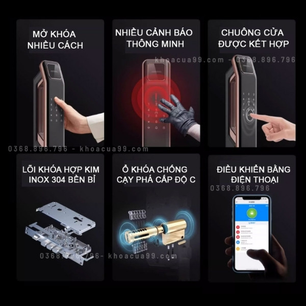 Khóa cửa vân tay Avolock AL 89FRV Face 3D