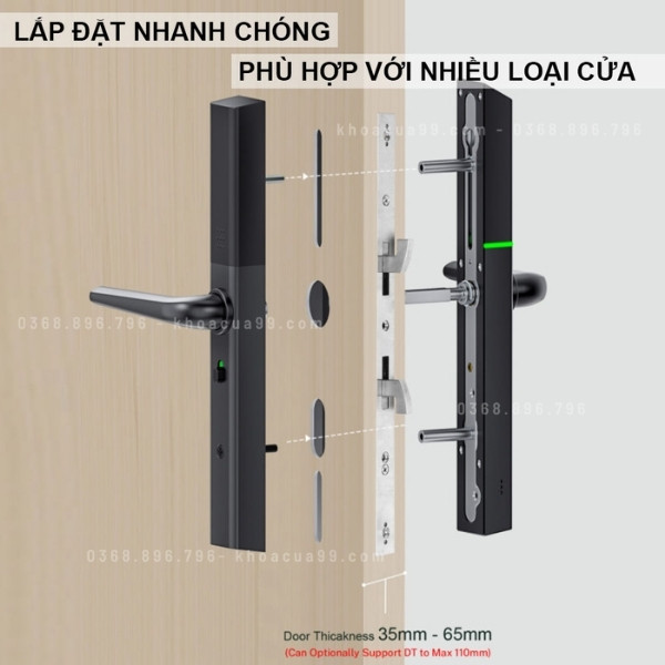 Khóa cửa nhôm vân tay Avolock AN 395