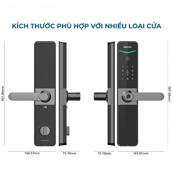 Khóa cửa vân tay Philips DDL610 5HBS