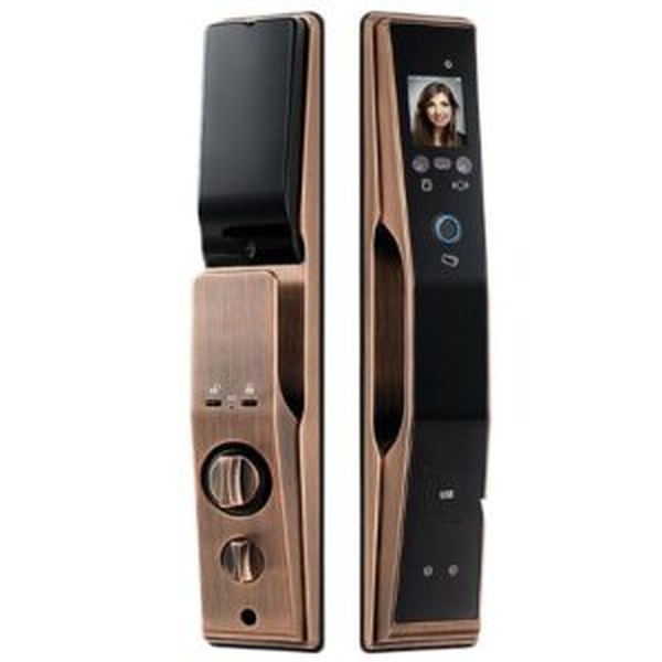 Khoá cửa vân tay thông minh có camera Demax EL-C626 đồng đỏ camera