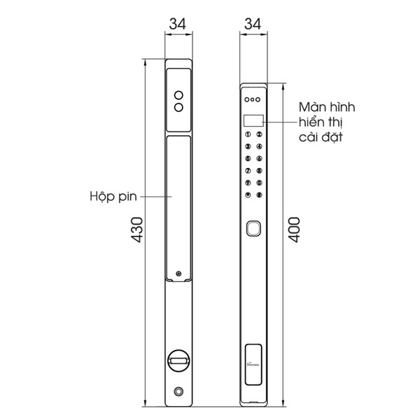 Khoá Face ID 3D chống nước IP66 Demax EL-MS908 CNC
