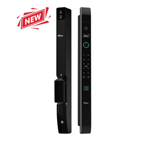 Khoá cửa vân tay chống nước IP56 Demax EL908 anh bạc CNC Wi-Fi