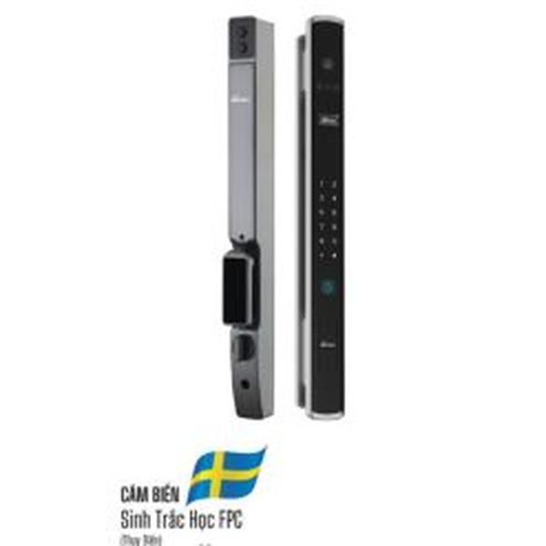 Khoá cửa vân tay chống nước IP56 Demax EL909 anh bạc CNC Wi-Fi