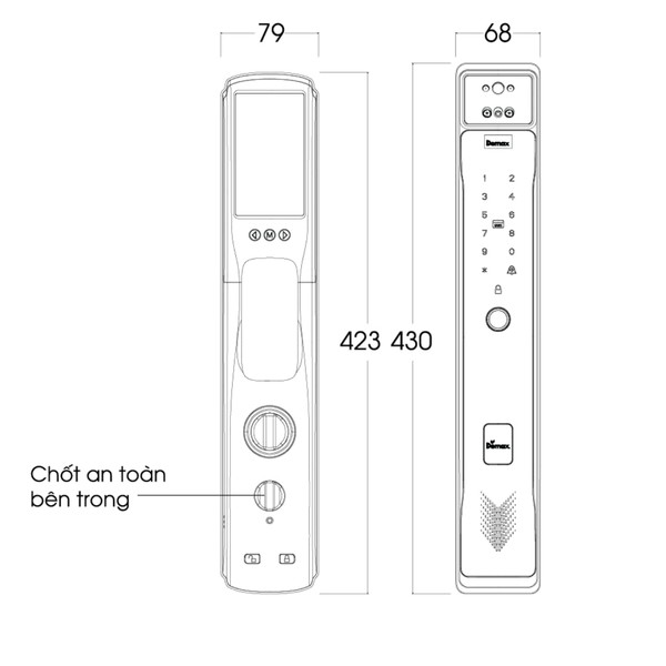 Khoá nhận diện khuôn mặt 3D Face ID Demax EL918