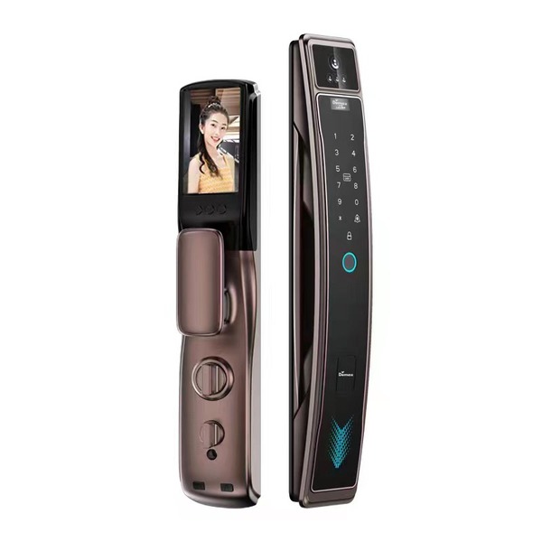 Khoá cửa nhận diện khuôn mặt 3D Face ID Demax EL918 đồng cổ Wi-Fi Face ID 3D
