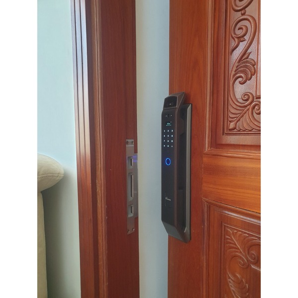 Khoá cửa nhận diện khuôn mặt 3D Face ID Demax EL919 đồng cổ Wi-Fi Face ID 3D