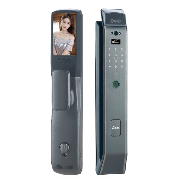 Khoá cửa nhận diện khuôn mặt 3D Face ID Demax EL919 xám Wi-Fi Face ID 3D