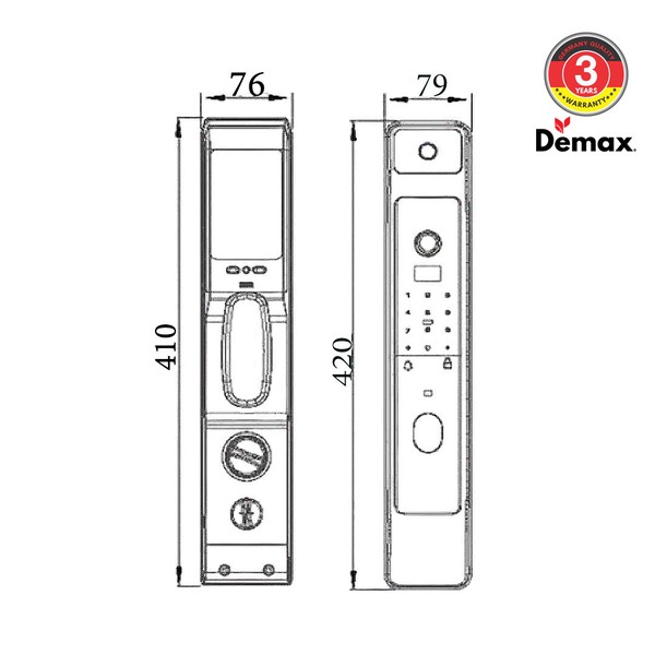 Khoá nhận diện khuôn mặt 3D Face ID Demax EL928