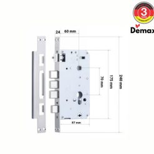 Khoá cửa nhận diện khuôn mặt 3D Face ID Demax EL928 xám đen Face ID 3D
