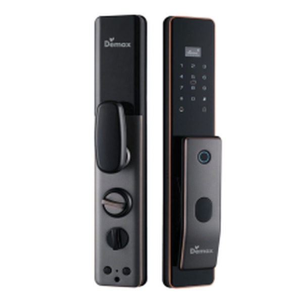Khoá cửa nhận diện khuôn mặt 3D Face ID Demax EL928 xám đen Face ID 3D