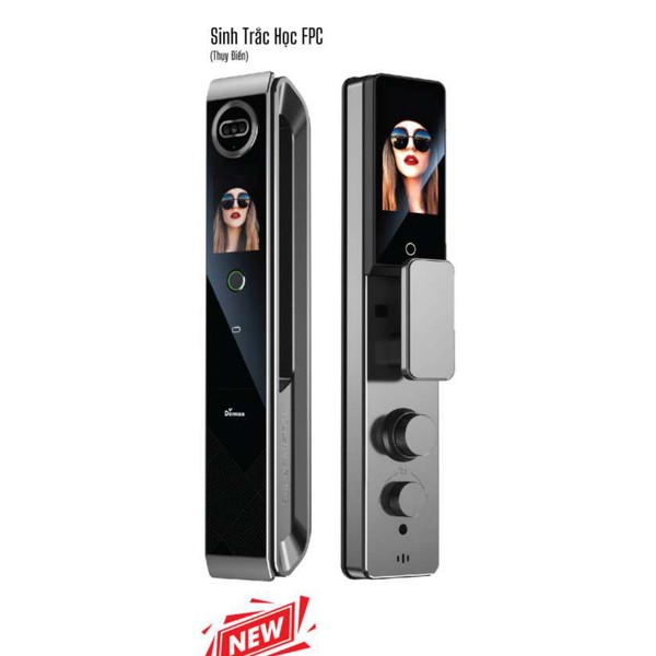 Khoá cửa nhận diện khuôn mặt 3D Face ID Demax EL999 Crown CNC Face ID 3D