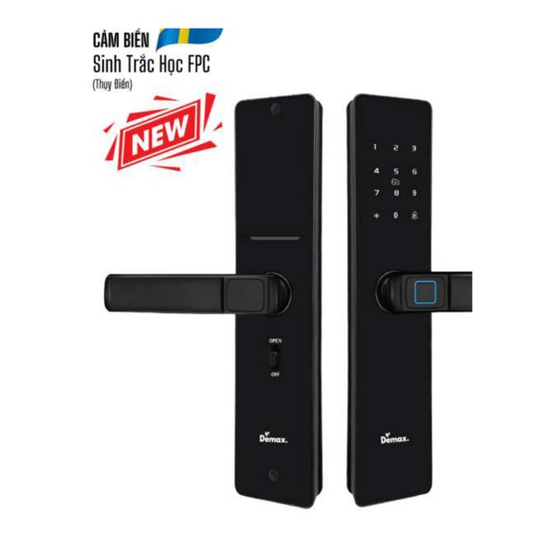 Khoá cửa vân tay thông minh có camera Demax SL-C320 đen camera