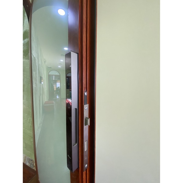 Khoá cửa vân tay chống nước IP56 Demax SL808 anh bạc CNC Wi-Fi