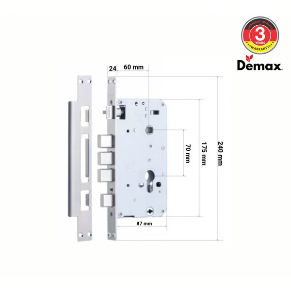 Khoá cửa nhận diện khuôn mặt 3D mở tự động Demax SL868 champagne mở tự động