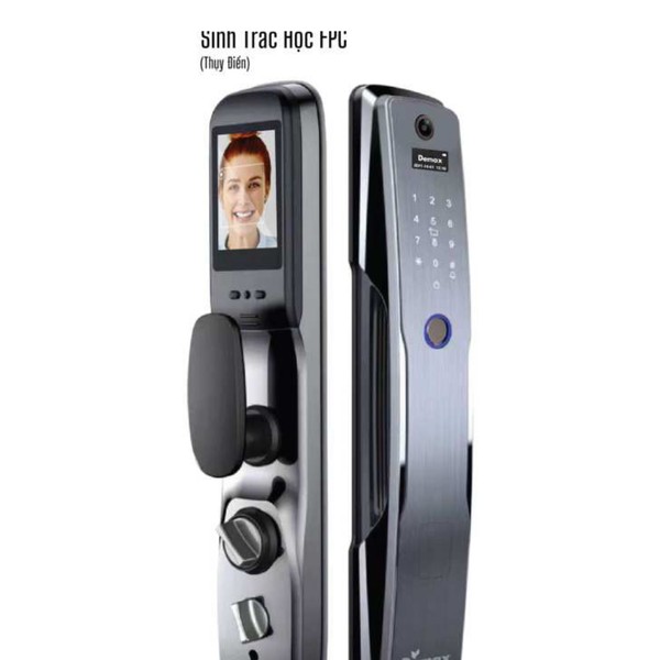 Khoá cửa nhận diện khuôn mặt 3D mở tự động Demax SL899 mocha mở tự động Face ID 3D