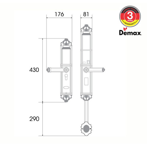 Khoá vân tay đại sảnh Demax SL899 Gold (đồng mạ vàng)