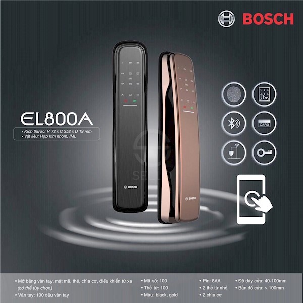 Khóa cửa sắt Bosch EL800AK Plus