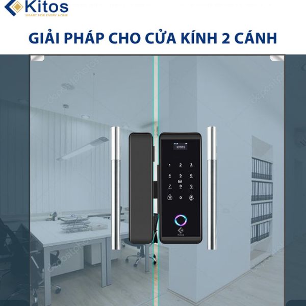 Khóa cửa kính cường lực vân tay cao cấp Kitos KT GL60 Plus