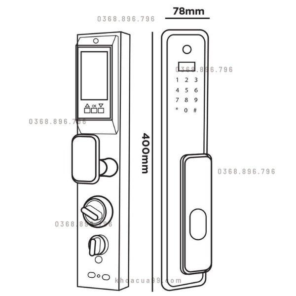 Khóa cửa vân tay Hubert HBCG99