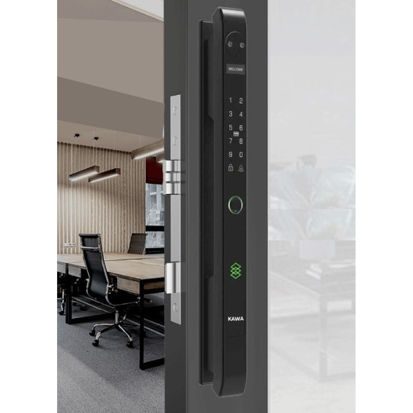 Khoá cửa nhôm vân tay Kawa KN662 Face ID 3D Push Pull chống nước