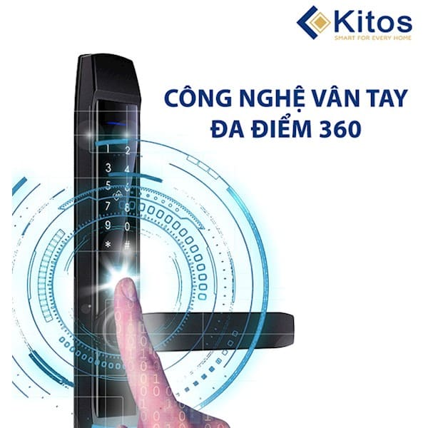 Khóa cửa nhôm vân tay cao cấp Kitos KT-AL520-II-Plus