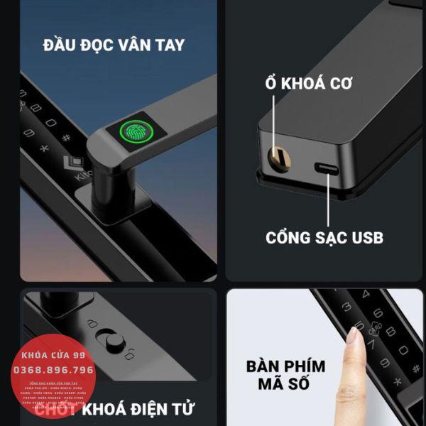 Khóa cửa nhôm vân tay cao cấp Kitos KT-AL630 Plus