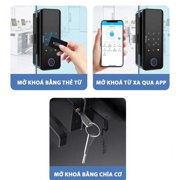 Khóa cửa kính cường lực Kitos KT GL30 PRO