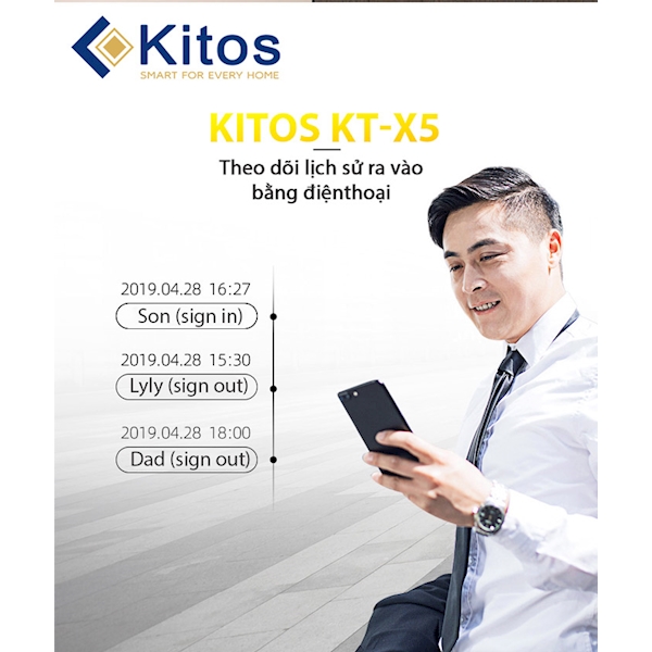 Khóa cửa vân tay cao cấp Kitos KT X5