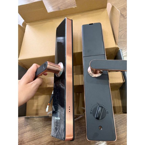 Khóa cửa vân tay Kardos SmartLock L8 Viền Đồng