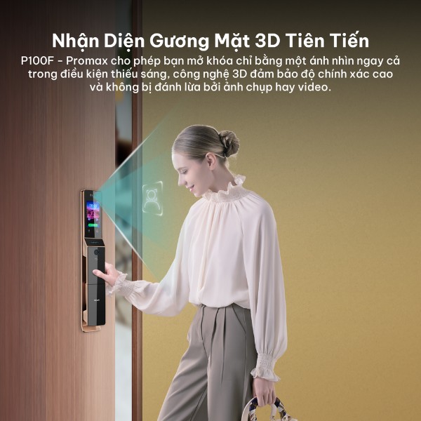 Khóa vân tay Hexa P100M Promax face 3D