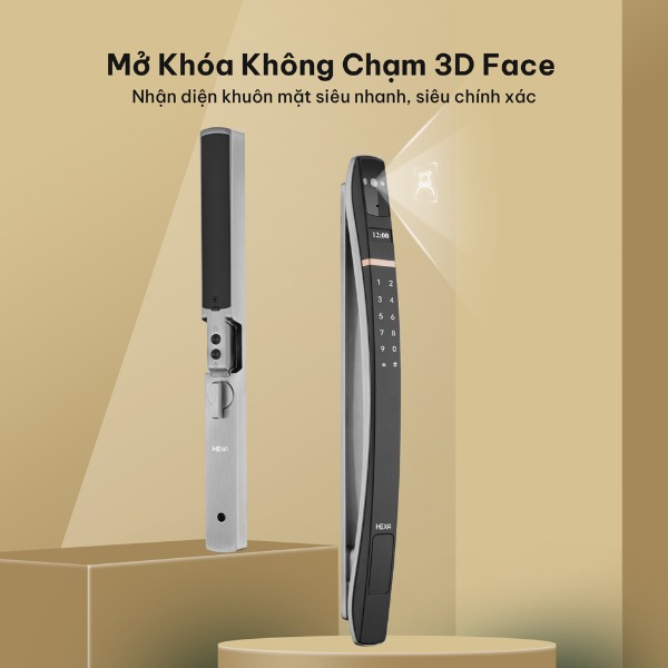 Khóa vân tay Hexa P300 Pro Face 3D cho cửa nhôm
