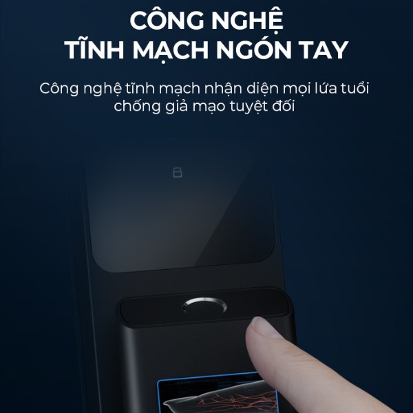 Khóa cửa vân tay Kaadas Q9-FVP tĩnh mạch ngón tay và face id